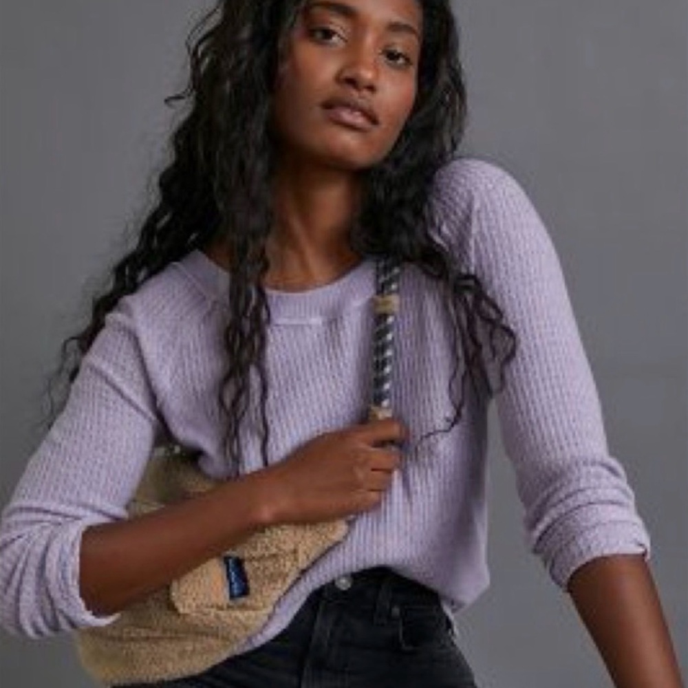 Anthropologie Eri & Ali Light Purple Long Sleeve Light Sweater Tunic Top